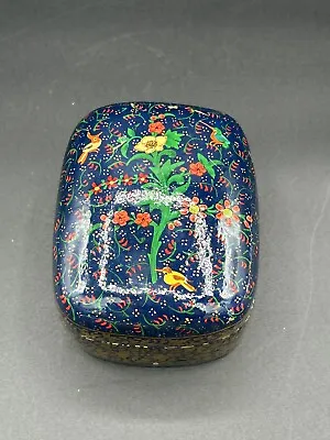 Vintage Paper Mache Trinket/Jewlry Box Hand Painted • $15