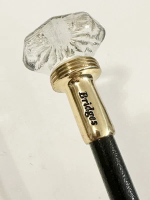 $49.99 • Buy Bridges Glass Knob Top Walking Stick Swagger Stick Prop Cane