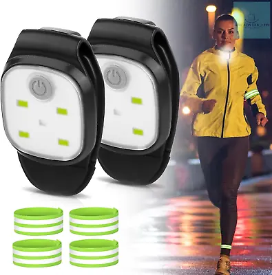 Running Lights For Runners Clip - 2 Pcs USB Rechargeable LED Running Torch With • £8.83