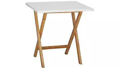 Habitat Drew Folding Bamboo 2 Seater Table - White • £49.49