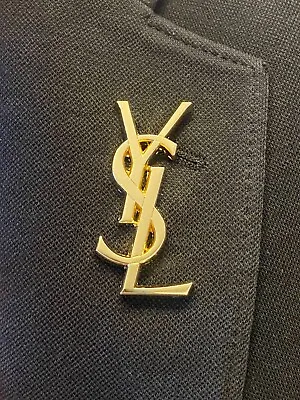 Vintage Sized Yves Saint Laurent YSL Brooch Lapel Pin - Gold • $37.98