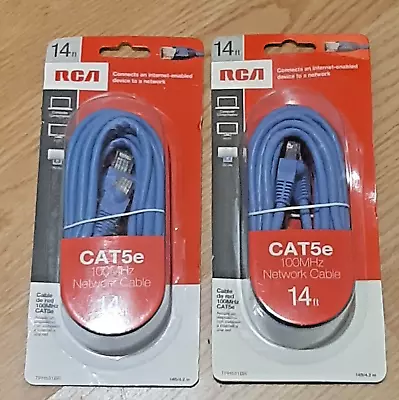 RCA CAT5e 100MHz Network Cable 14 Ft Lot Of 2 • $18
