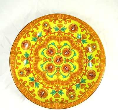 1970s Vtg 10  Daher Decorated Ware Painted Tin Tray England Orange Vibrant  • $24