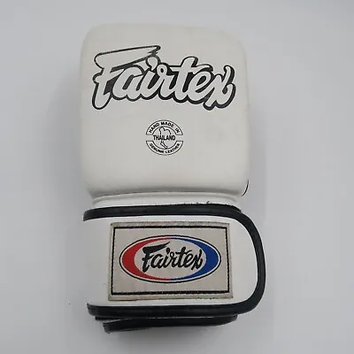 Fairtex Muay Thai Right Glove Only White Leather Hook & Loop Adult Large • $26.39