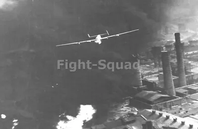 WW2 Picture Photo 1943 B-24D Liberator Sandman Attacking Oil Refinery 1853 • $5.95