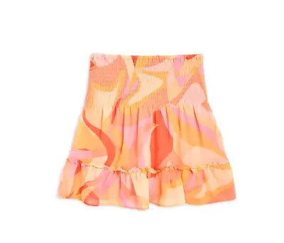 Aqua Girls' Abstract Print Smocked Skirt Multi Big Kid Size XL 1208 • $21.60