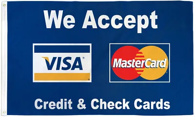 We Accept Visa & Mastercard Flag 3x5ft We Accept Credit Cards Banner Sign Flag • $9