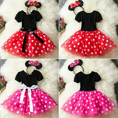£7.77 • Buy Childs Minnie Mouse Birthday Party Funny Costume Princess Tutu Mini Dress UK