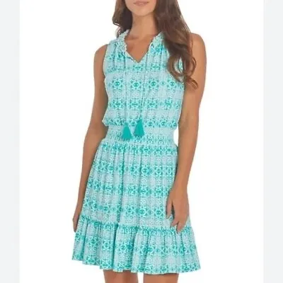 Cabana Life Sz Large  Sunshine Shores  Sleeveless Ruffle Dress UPF 50+ • $38.24