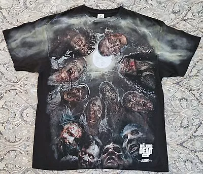 The Walking Dead Shirt Mens 2XL Black All Over Print 2015 AMC Film Zombie Promo • $35.99