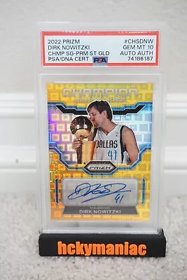 $1299.99 • Buy Dirk Nowitzki Psa 10 2022 Panini Prizm Championship Signatures Gold Set Auto 4/5