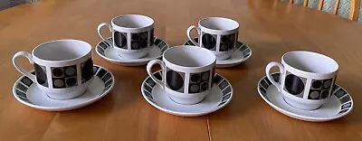 Midwinter Focus Coffee Cups & Saucers X5.  Barbara Brown • £10