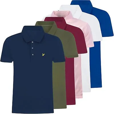 Lyle & Scott Mens Polo Shirt Short Sleeve Plain Cotton Pique Tee T-Shirt Top • £11.99