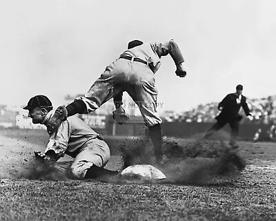 $7.98 • Buy Ty Cobb Slides Safely In To Third Baseball Hall Of Famer - 8x10 Photo (zz-060)