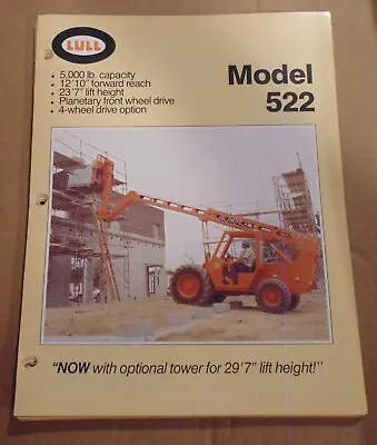 Fork Lift Truck Brochure - Lull -522 - Telescopic Handler - 1989  6 PAGE FOLDOUT • $4