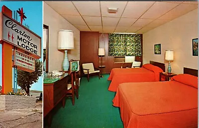 Clarion Motor Lodge Motel Postcard Pennsylvania Vintage 1960's Decor Furniture  • $9.99