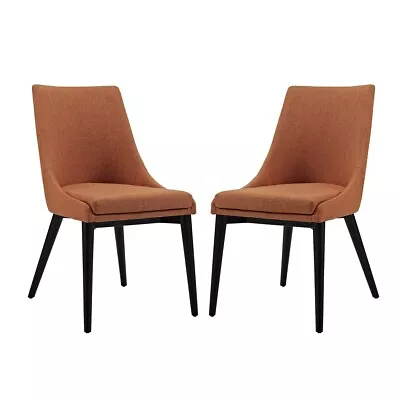 Modway 34H X 38W X 23.5L In. Viscount Fabric Dining Side Chair - Orange. 2 Pack • $132.57