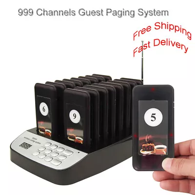 16 Restaurant Coaster Pager Guest Call Wireless Paging Queuing Calling System • $120.69