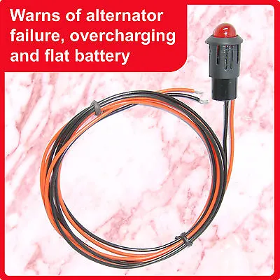 12V Universal Fit RED LED Alternator Battery Warning Light Charge Status Monitor • £14.95