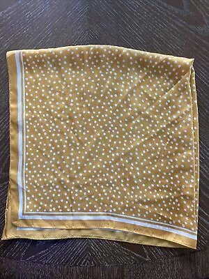 Cleobella Mustard Yellow Silky Polka Dot Scarf Square • $10