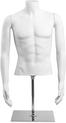 Male Table Top Headless Torso Mannequin On Adjustable Steel Chrome Base (bm6) • $65