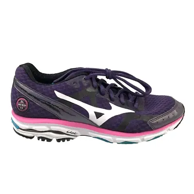 Mizuno Womens Wave Rider 17 Running Shoes Purple Black Low Top Mesh Lace Up 9 M • $6.25