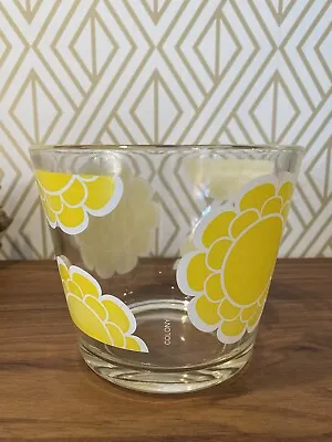 Vintage Colony Glass Ice Bucket Yellow Daisy Flower Mid Century Modern Retro • $15