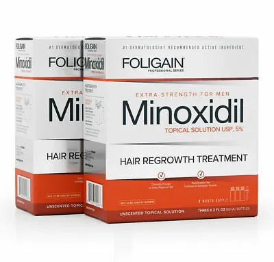 FOLIGAIN MINOXIDIL 5% HAIR REGROWTH TREATMENT FOR MEN 6 Month Supply 360ml 05/25 • £58.99