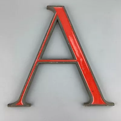 Big Vintage Brass And Red Enamel Sign Letter A Wunderlich #3 • $129