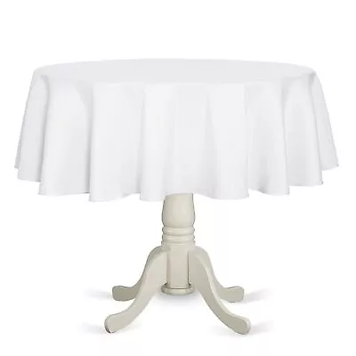 Fitable White Round Tablecloth 60 Inch Stain And Wrinkle Resistant Washable P... • $14.10