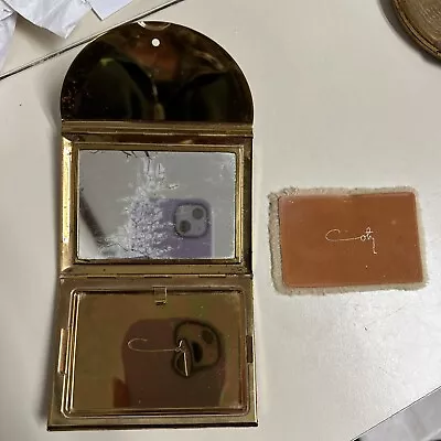 Vintage Coty Gold Tone Envelope Powder Compact Case #820 • $10.99