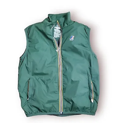 K-Way Vest Mens Xtra Large Green Nylon Sleeveless Jacket Full Zip • $79.95