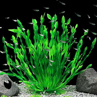 10PCS Artificial Fake Plastic Water Grass Plants For Fish Tank Aquarium Ornament • £8.99