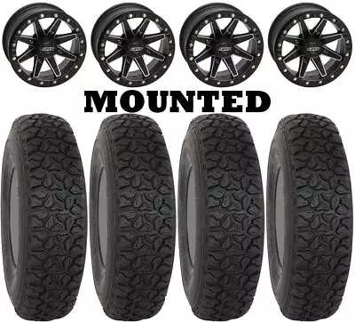 Kit 4 System 3 DX440 Tires 30x10-14 On Quadboss Boss Lock Beadlock Black FXT • $1582.22