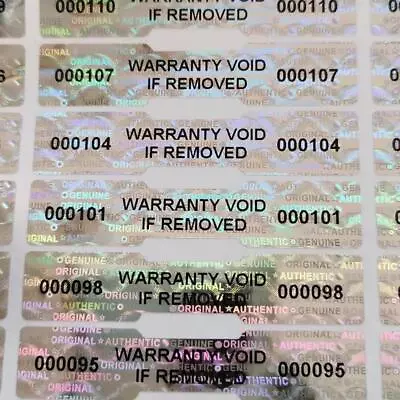 Hologram Numbered Security Dog-Bone Warranty Void Stickers Tamper Proof Evident • £3.29