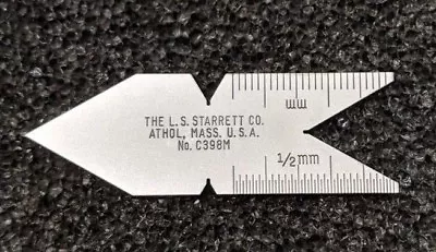 Starrett C398M Center Gage 1/2mm Metric Standard 60 Degree 1/2mm IN STOCK • $28.50