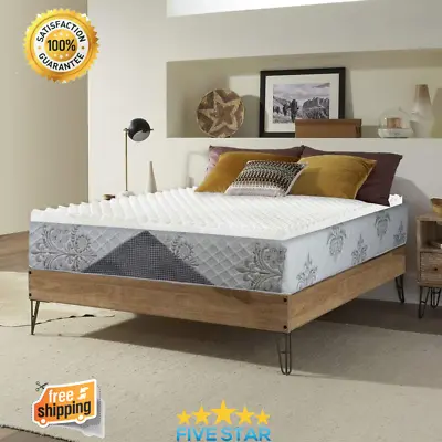 Queen Size Foam Mattress Topper 1  Orthopedic Pad Cover Memory Bedding Comfort • $33.29