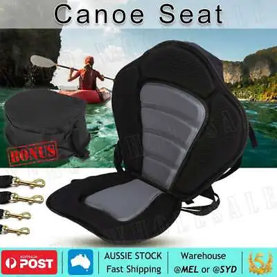 Adjustable Canoe Kayak Seat Padded With Detachable BackPack Bag Hooks Straps OZ • $28.95