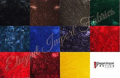 Crushed Flocking Velvet Upholstery / Curtain Fabric 20 Colors 60  By The Yard • $11.99