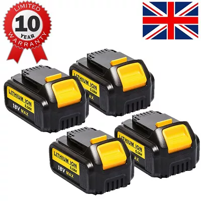£70.90 • Buy 4-PACK For Dewalt 18v Battery 5 Ah XR DCB184 DCB183 DCB182 DCB180 DCB090 DCB118