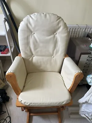 £30 • Buy Gliding Rocking Nursery Chair Wood And Cream. Collect