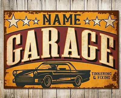 Personalised Garage Sign Metal Wall Door Plaque Accessory Workshop Decor Plaque • £5.70