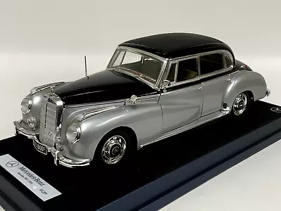 1/18 Ricko Model Of Mercedes Benz 300 C From 1955 Silver / Black On Leather Base • $199.95