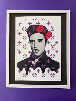 DEATH NYC Hand Signed LARGE Print Framed 16x20in COA ELVIS PRESLEY W/ RED BOW & • $295