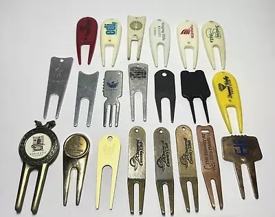 Lot Of 21 Golf Metal Plastic Divot Tools • $18.97