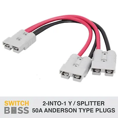 50A Anderson Type Plug 2-into-1 Dual Twin Extension Splitter Y Connector 12v • $23.90