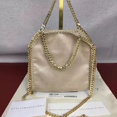 Stella McCartney Falabella Chain Mini Tote BagTiny Shoulder Bag  Beige NEW • $143.99