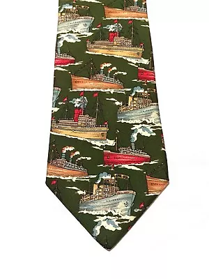 VTG Dunhill Ships Rare Luxury Men Necktie 100% Silk Made In Italy • $44