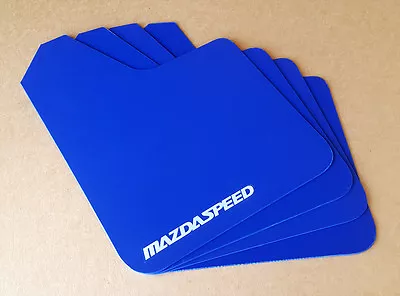 [SR] 04-16 Mazdaspeed 3 & Mazda 3 Mud Guard Flaps STARTER Set BLUE W/ Vinyl Logo • $27.90