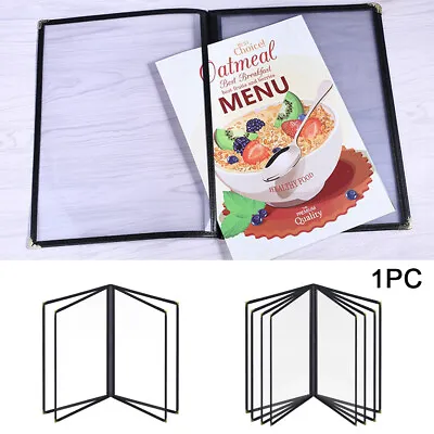 A4 Menu Cover Bar For Restaurant PU Leather Pages DIY Foldable Kitchen • £9.90